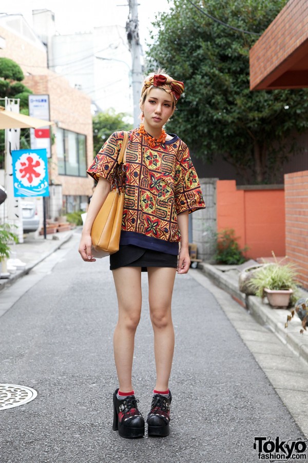 UTA ethnic top & mini skirt