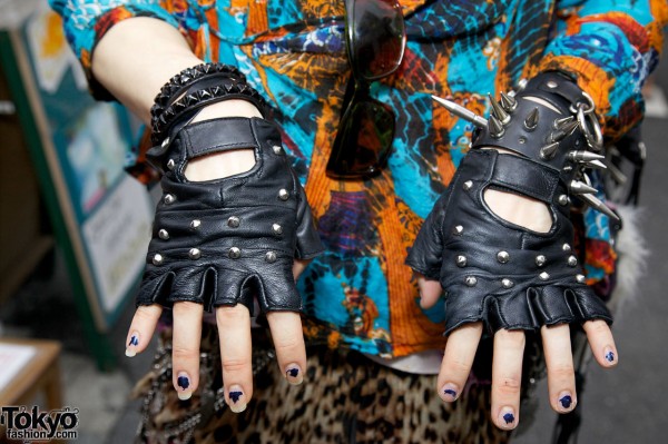 Fingerless Gloves & Studded Bracelets