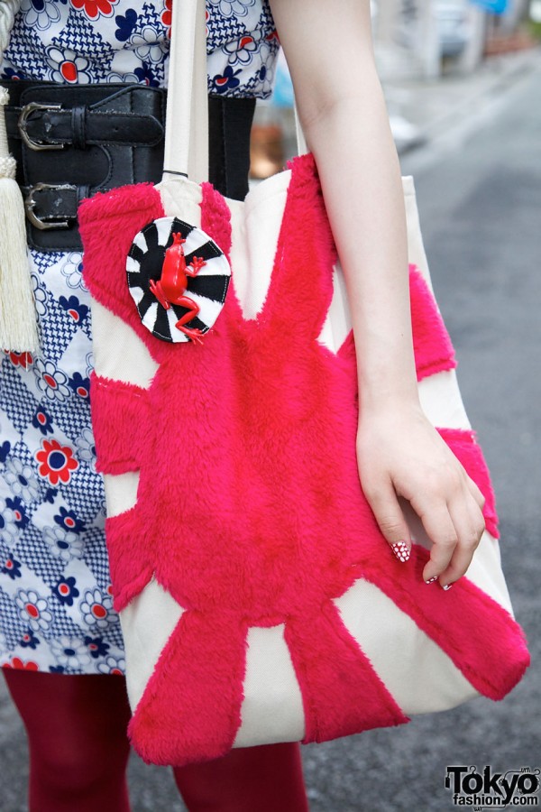 Handmade plush rising sun purse