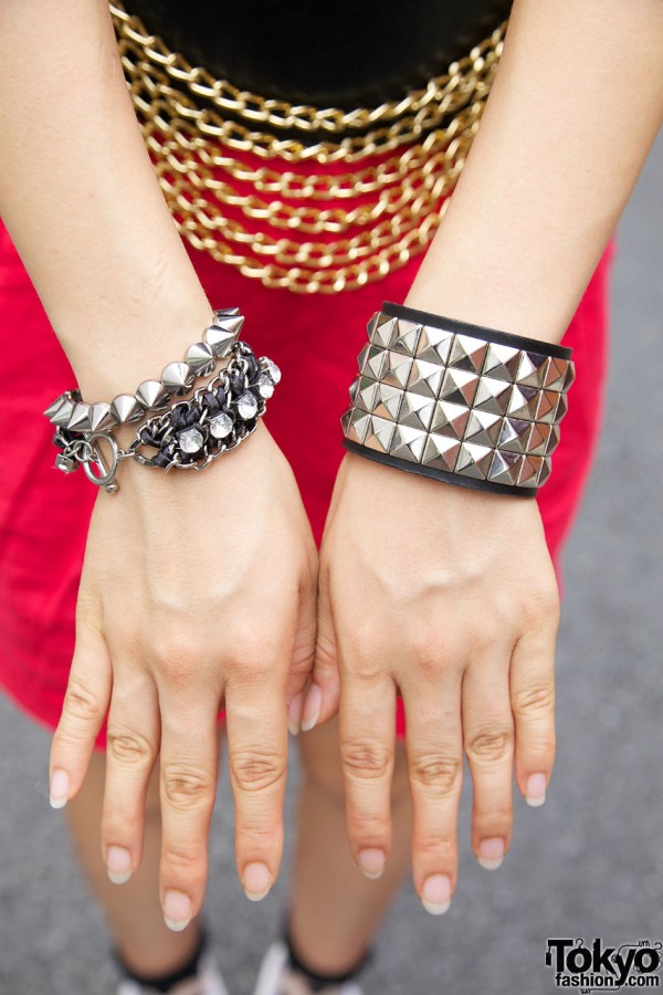 Chunky metal bracelets
