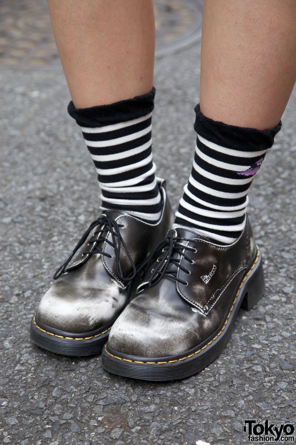 Dr. Martens shoes & striped socks