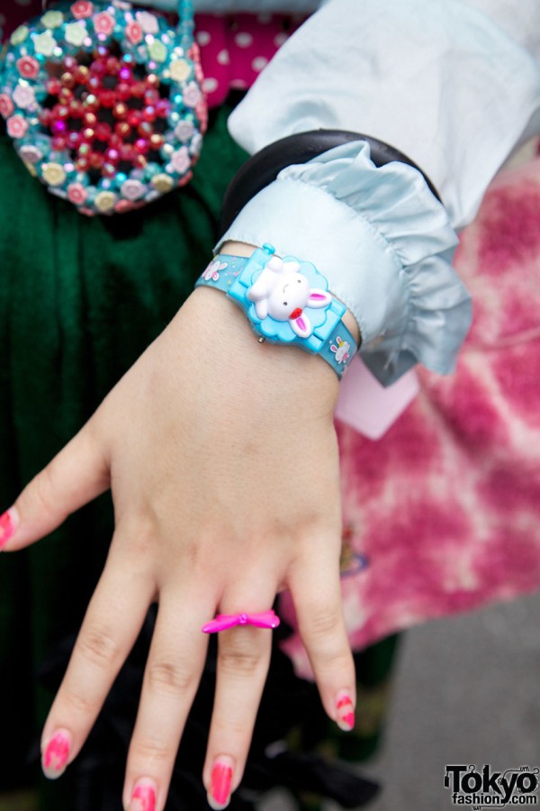 Plastic ring & bunny watch