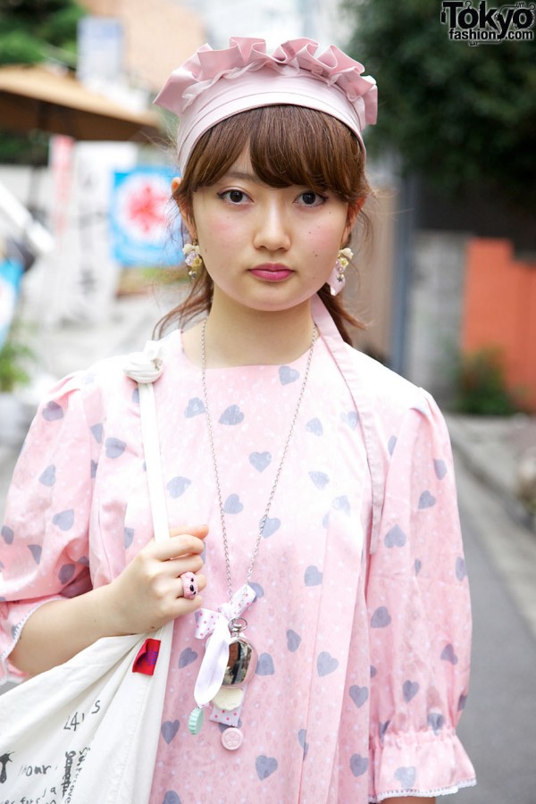 Pink Kinji gown & handmade necklace