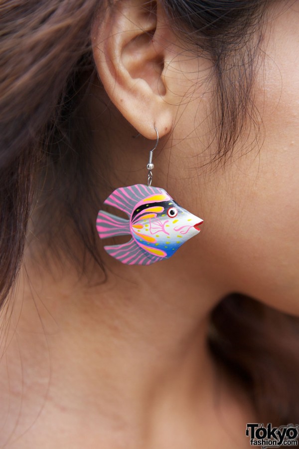 Tropical fish earring