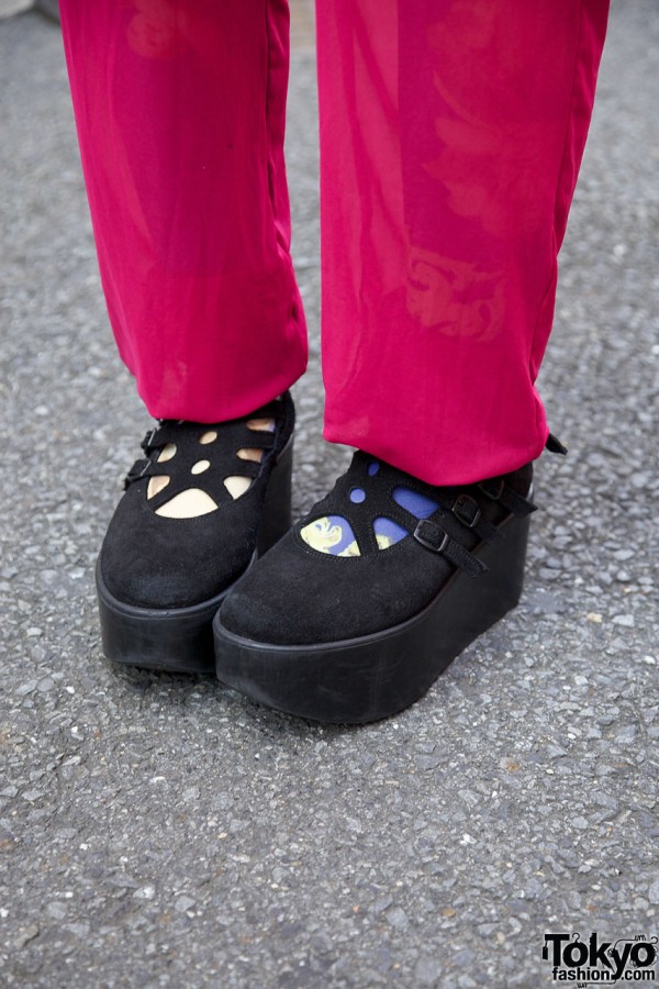 Tokyo Bopper platform shoes w/ chiffon pants