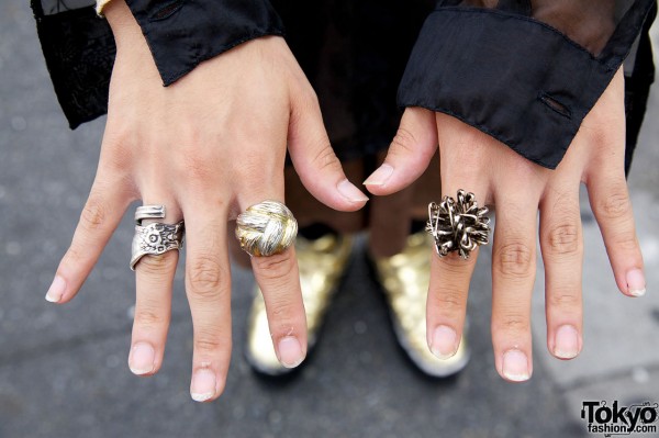 Chunky silver rings