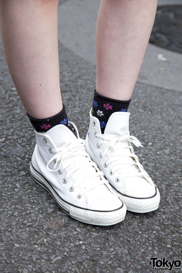 Classic Converse sneakers & floral socks