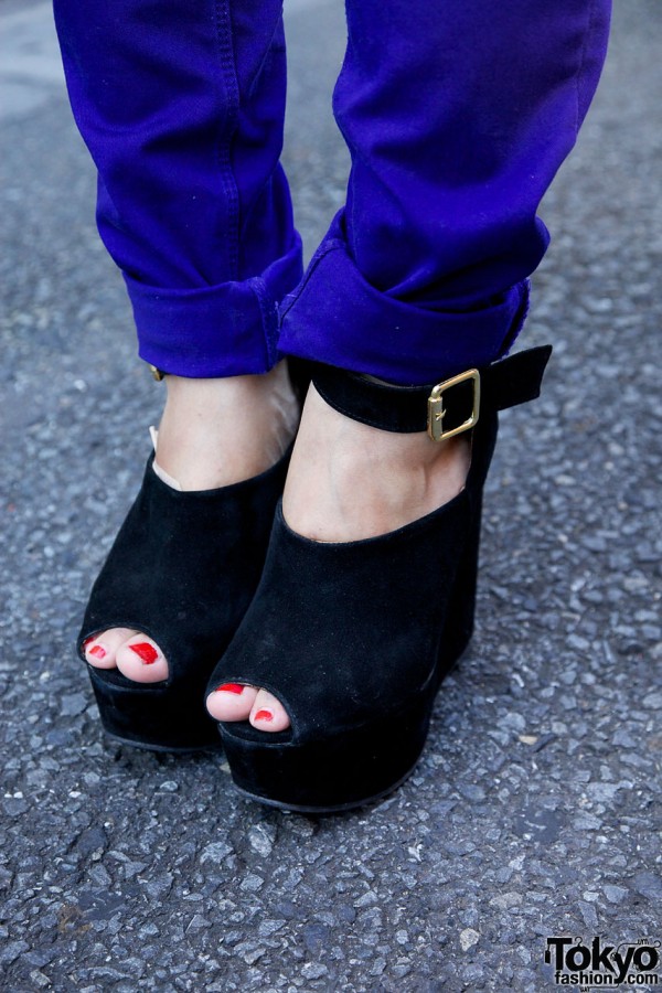 Top Shop suede platform shoes in Harajuku