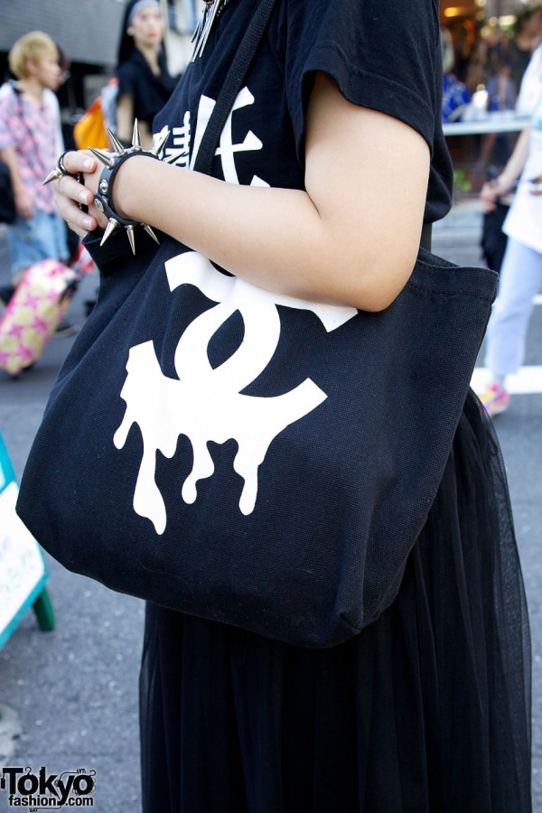 Dripping logo tote bag in Harajuku