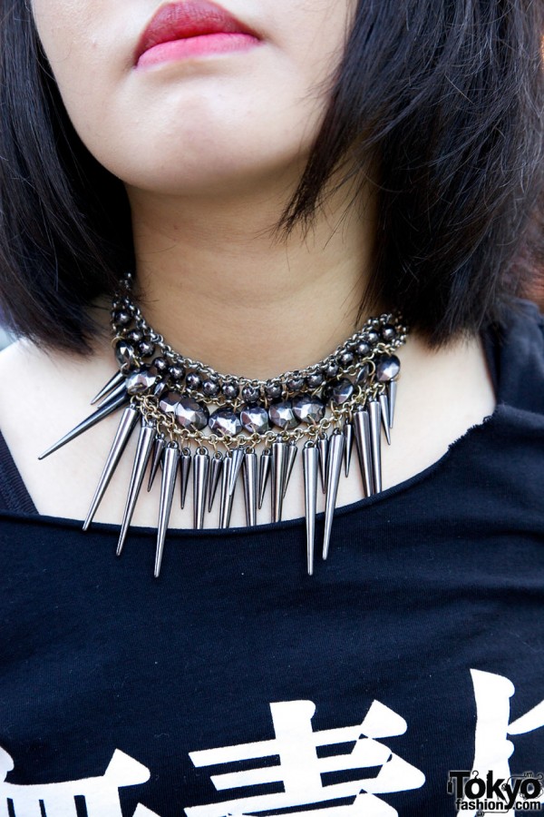 Unique spike necklace in Harajuku