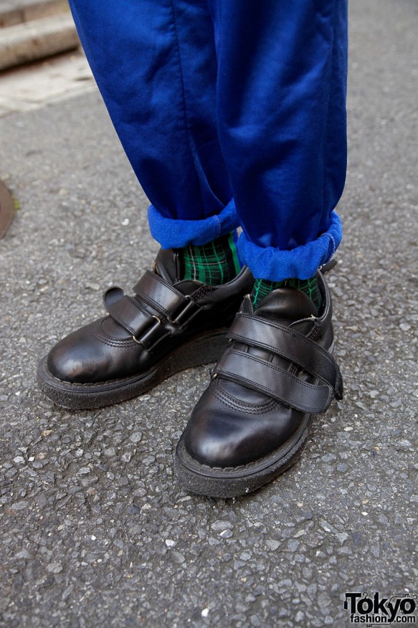 Black George Cox shoes in Harajuku