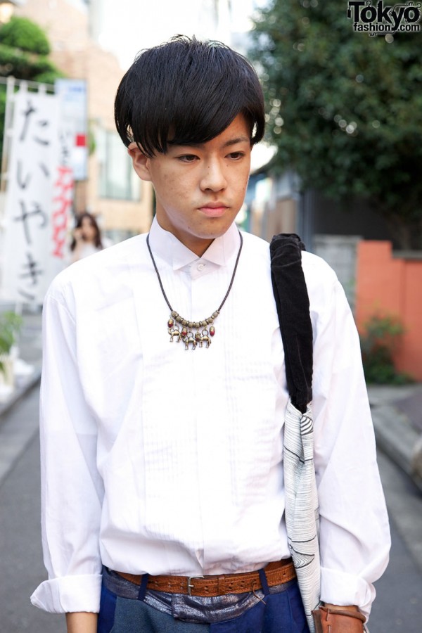 Wing collar dress shirt from resale shop in Harajuku