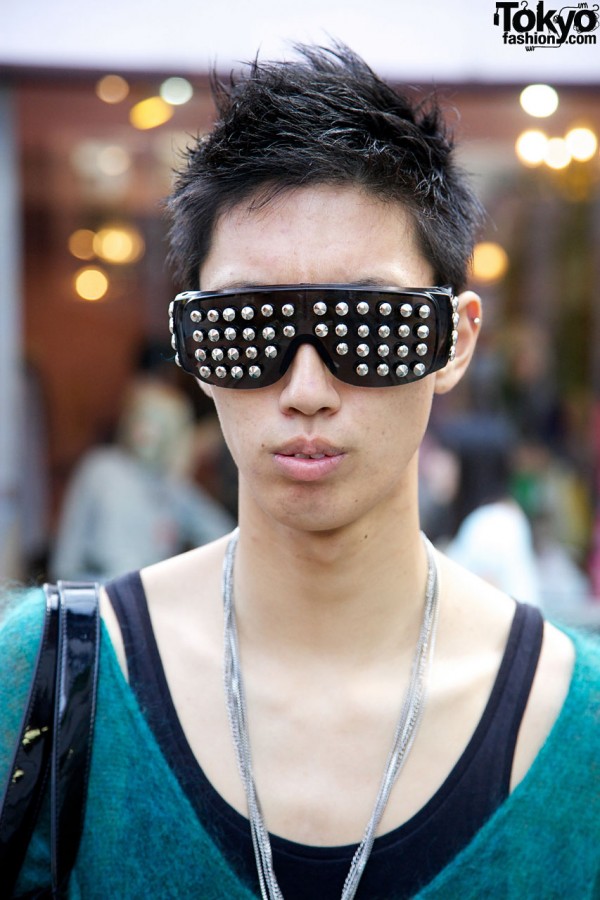 Guy with cool spiked sunglasses in Harajuku
