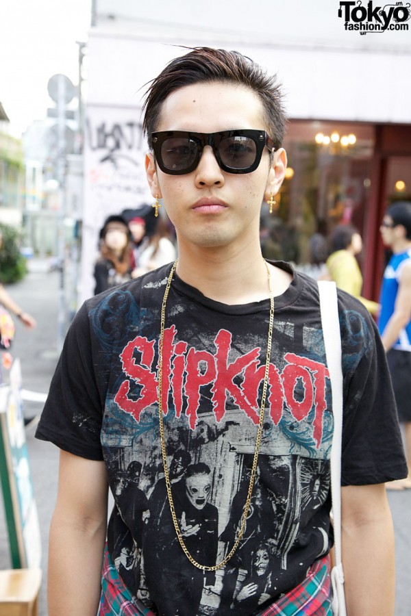 Resale Slipknot t-shirt & gold chain in Harajuku