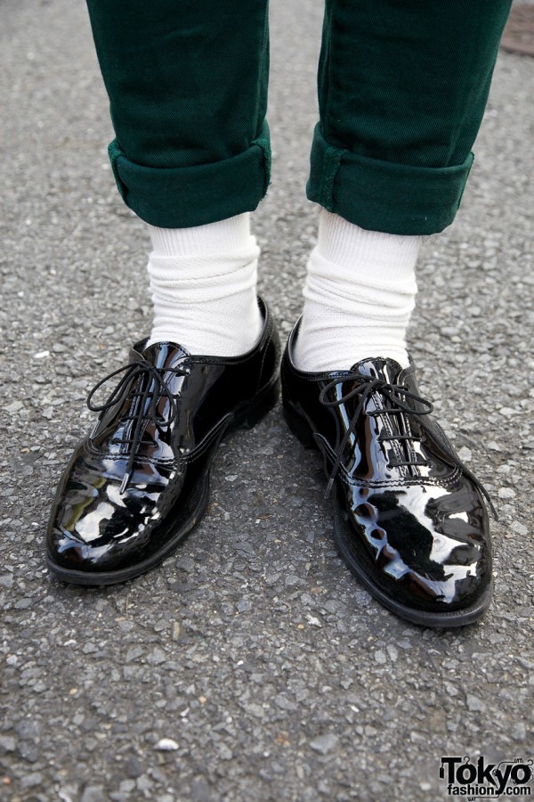 American Apparel patent leather shoes in Harajuku