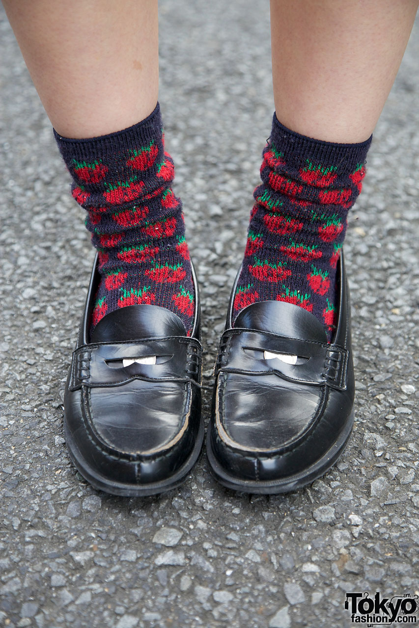 Haruta Penny Loafers & Strawberry Socks – Tokyo Fashion News