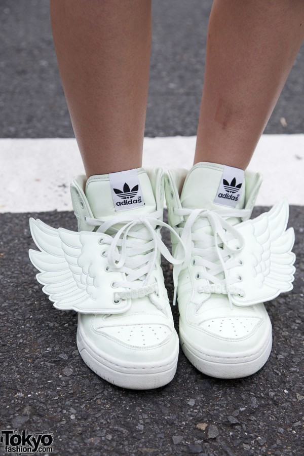 Winged sneakers by Jeremy Scott x Adidas in Harajuku