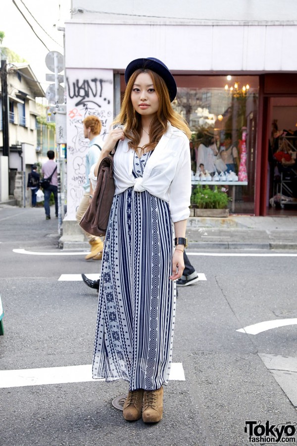 Girl’s Ethnic Print Maxi Dress & Topshop Shoulder Bag