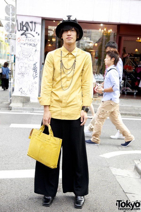 Yellow Jil Sander Shirt & Christopher Nemeth bag