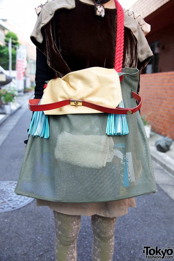 Mesh bag with tassels from Banzai in Harajuku