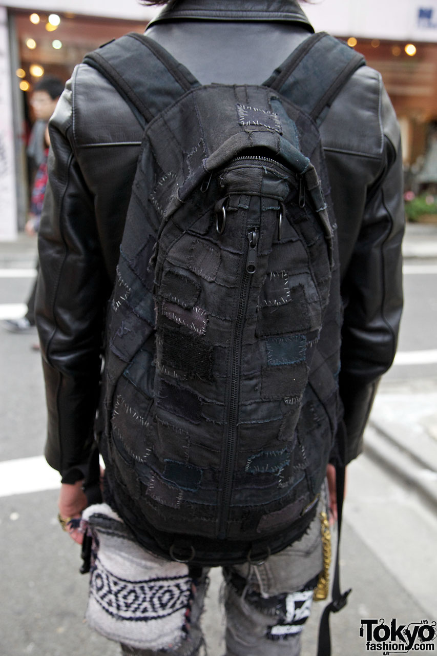 Bunka Student's Undercover Leather Jacket & Handmade Patched Jeans How To Pack A Leather Jacket