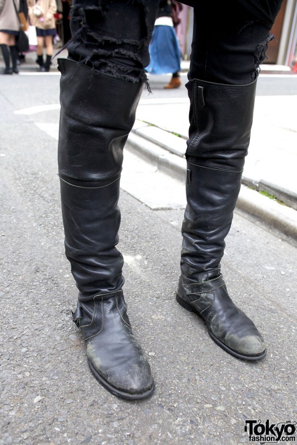 Knee-High Men's Boots in Harajuku