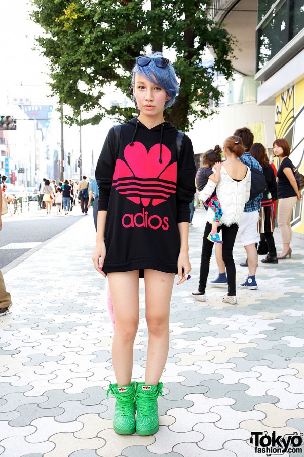 Harajuku Girl in ADIOS Hoodie