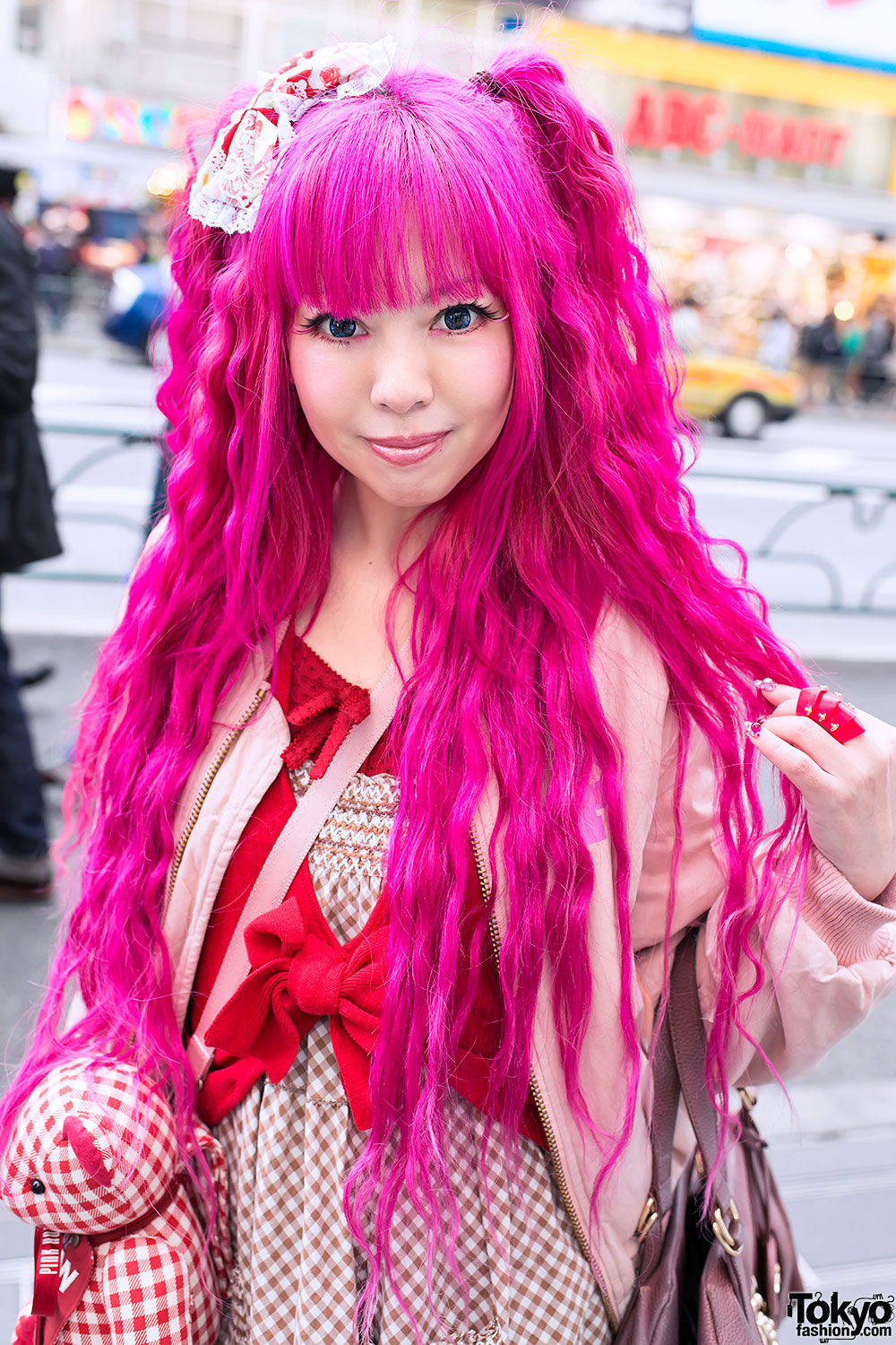Black And Pink Dip Dye Hair