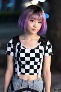Purple Bob & Suspenders – Tokyo Fashion News