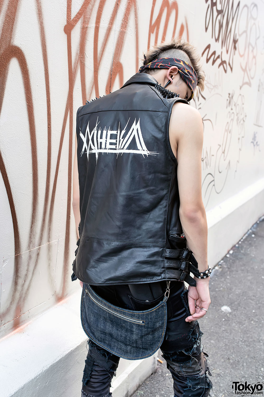 Harajuku Punk Style w/ Mohawk, Leather Vest, Creepers & Ripped Jeans