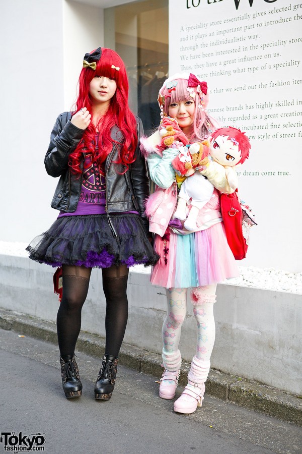 Colorful Harajuku Girls with Bows
