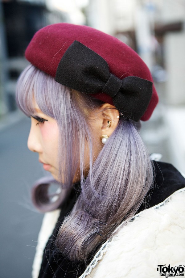 Bow Beret & Lilac Hair