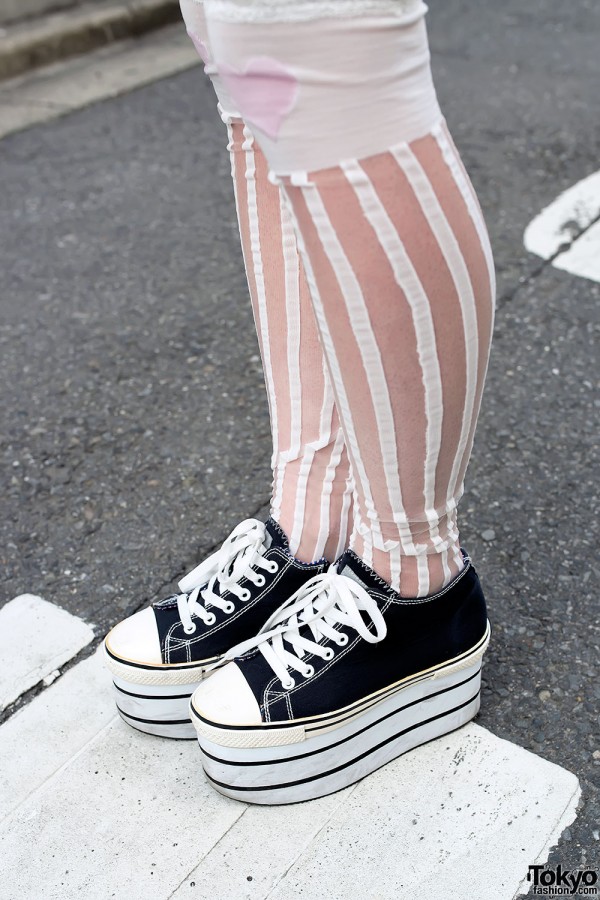 Striped Socks & Platform Sneakers