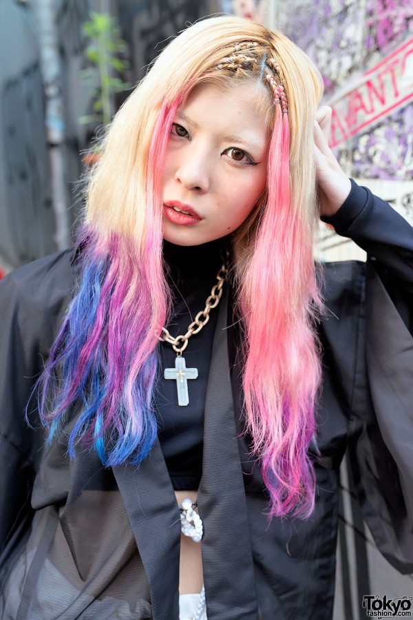 Pretty Pink Blue Dip Dye Hair Tokyo Fashion News