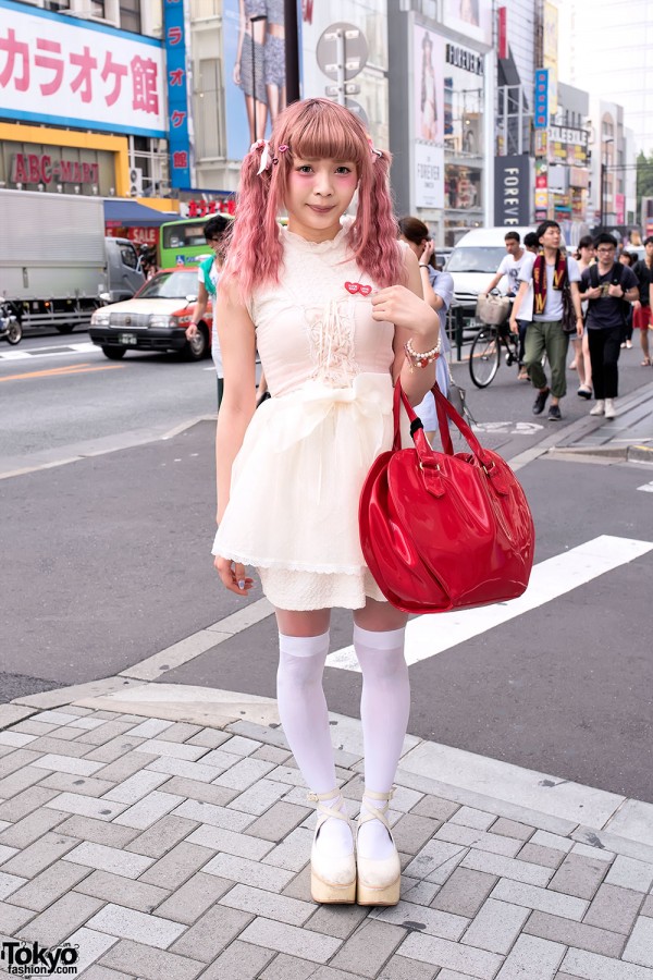 Cute Pink Hair Swankiss Corset Heart Handbag Katie And Tokyo Bopper In