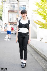 Harajuku Girl in Monochrome Outfit
