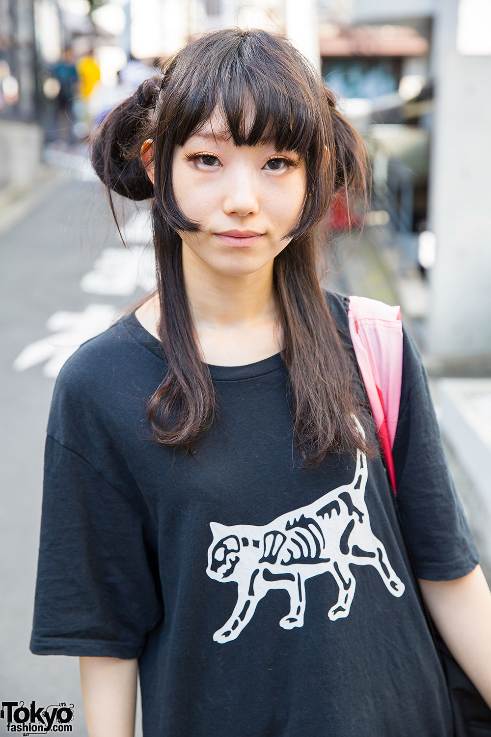 Harajuku Girl w/ Undercover Skeleton Cat T-Shirt & Buffalo Platforms