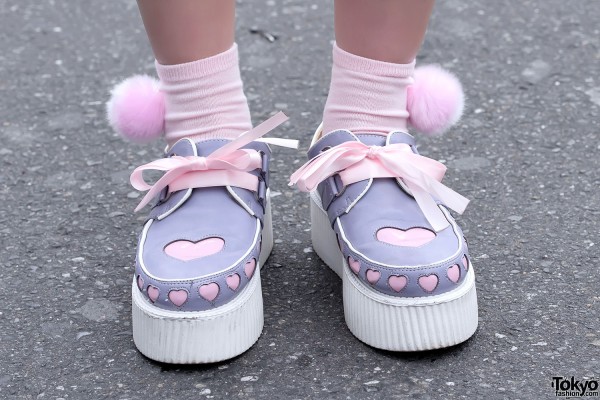 Pastel Heart Creepers & Pompoms