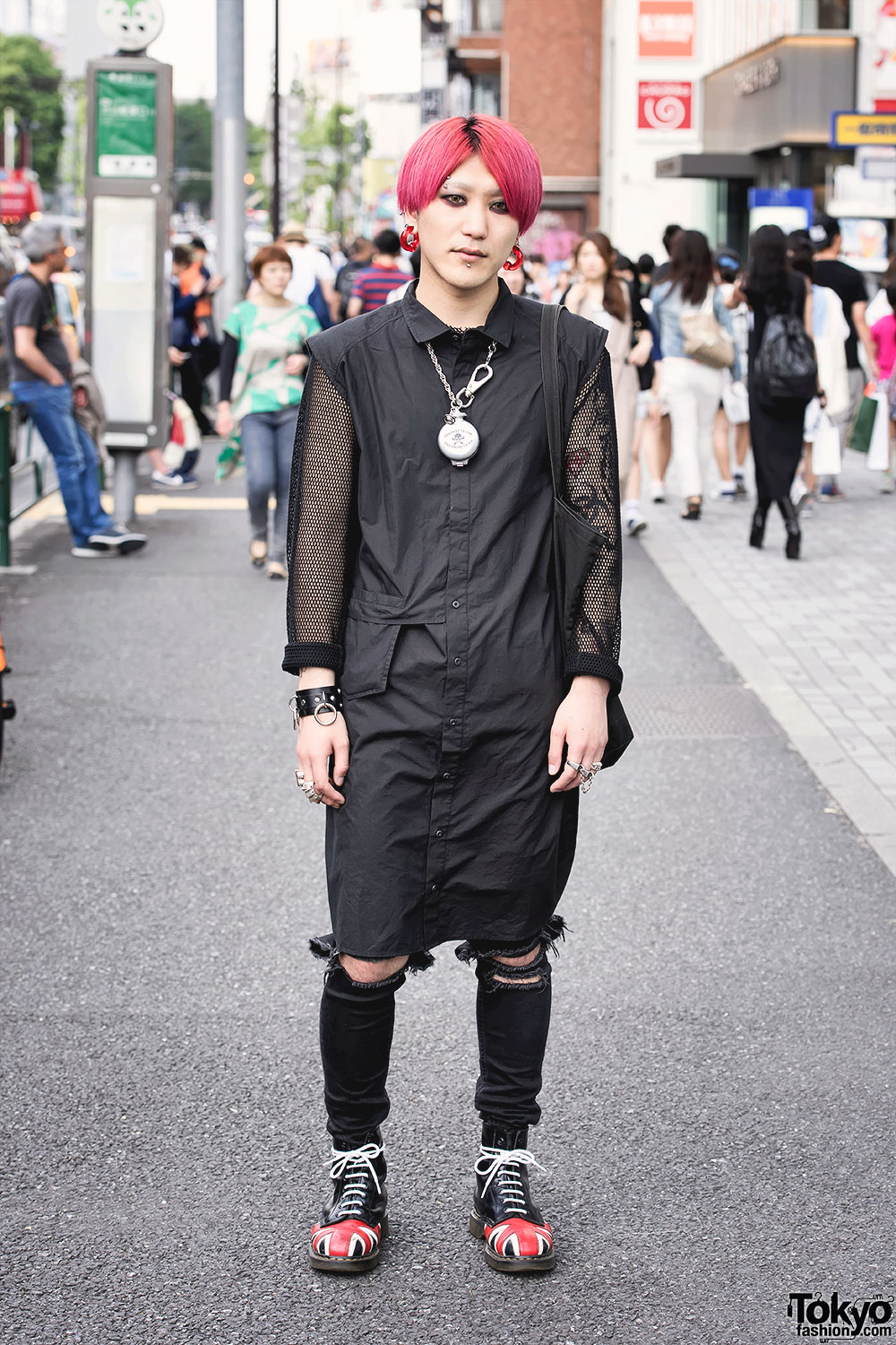 Pink-Haired Harajuku Guy in Comme Des Garcons & Chrome Hearts