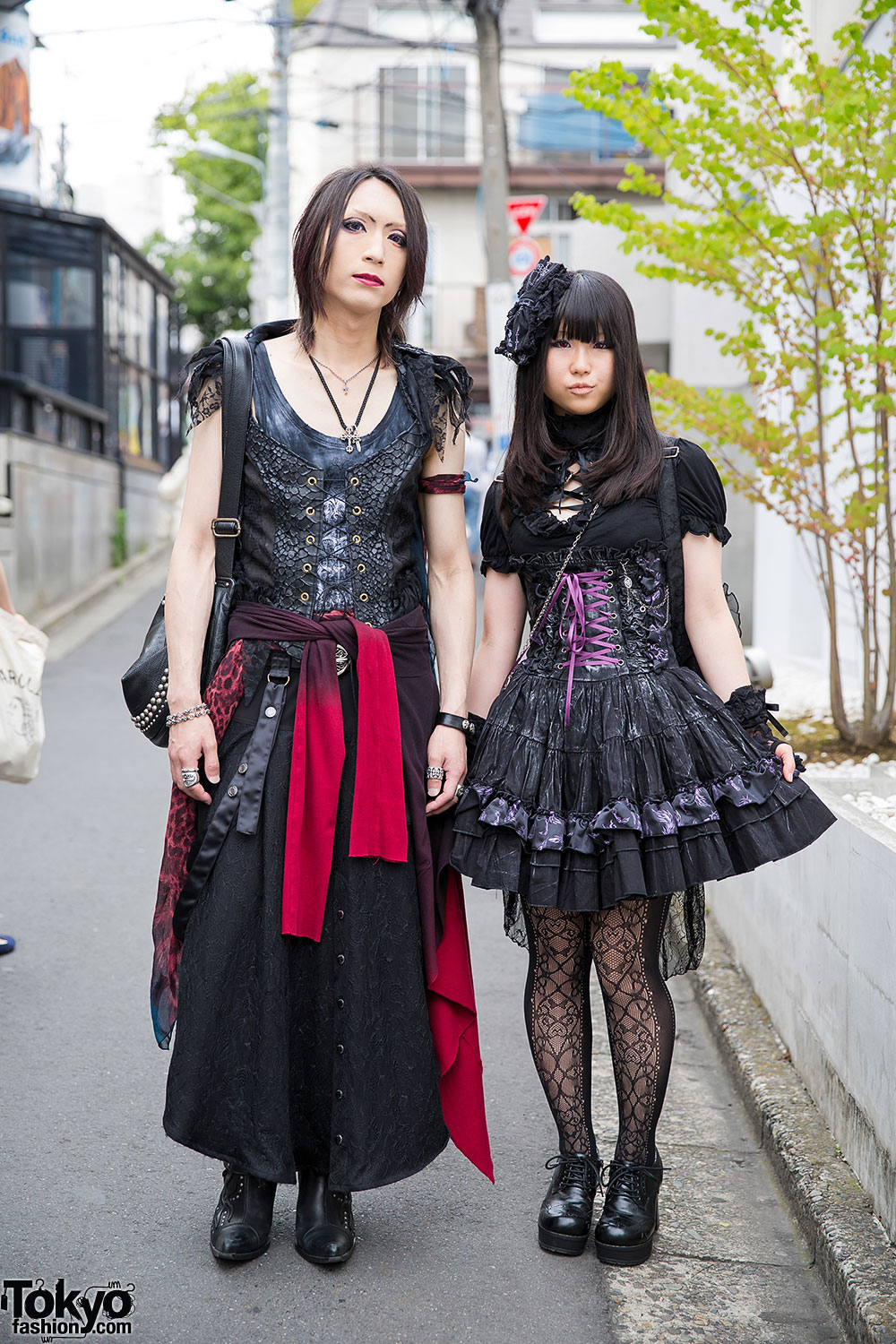 Gothic Duo in Harajuku w/ h.NAOTO Corsets, Chrome Hearts, New Rock & Yosuke