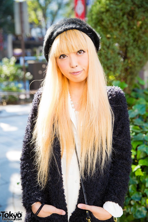 Japanese Singer W Long Blond Hair Tokyo Fashion News