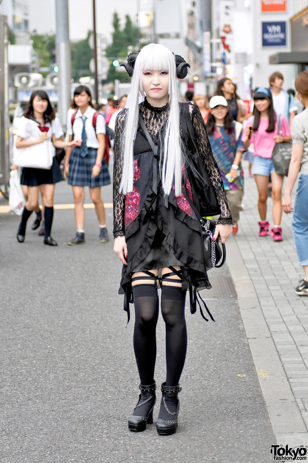 Harajuku Girl With Horns Gothic Fashion By Nude N Rude