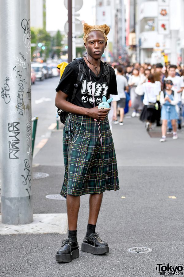 Male Fashion Model In Harajuku Wearing Vintage Jean Paul Gaultier