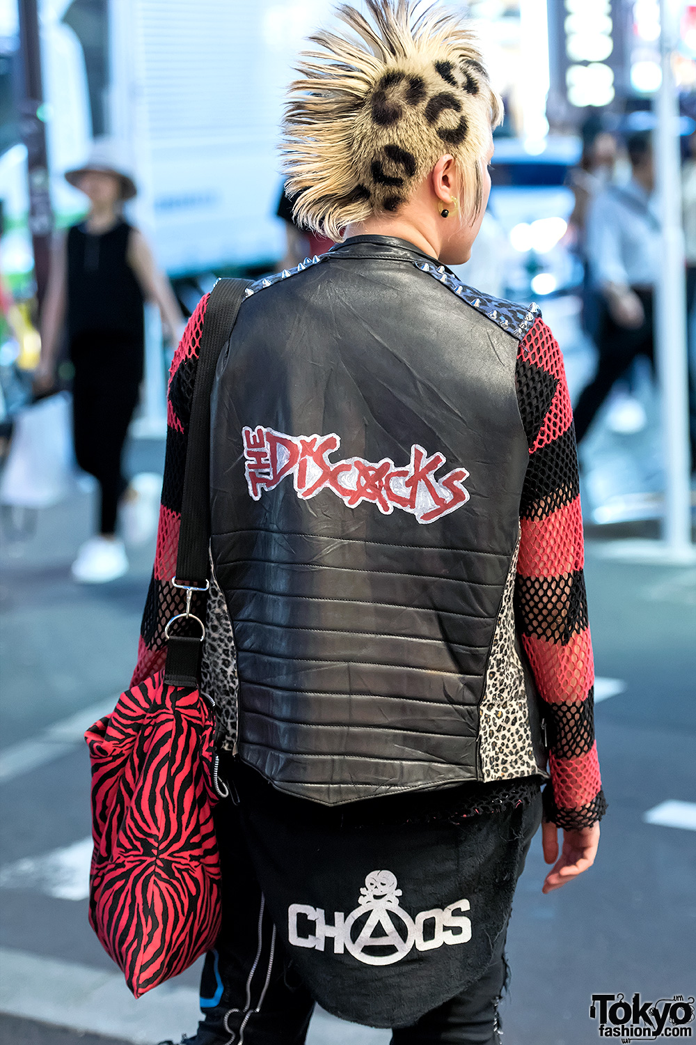 Harajuku Punk in Discocks Studded Leather Vest, Patched Denim, Dr