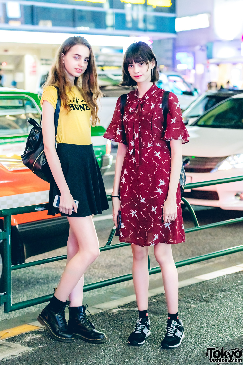 Harajuku Models in Casual Street Styles w/ Dr. Martens Boots, New Balance Sneakers & Louis ...