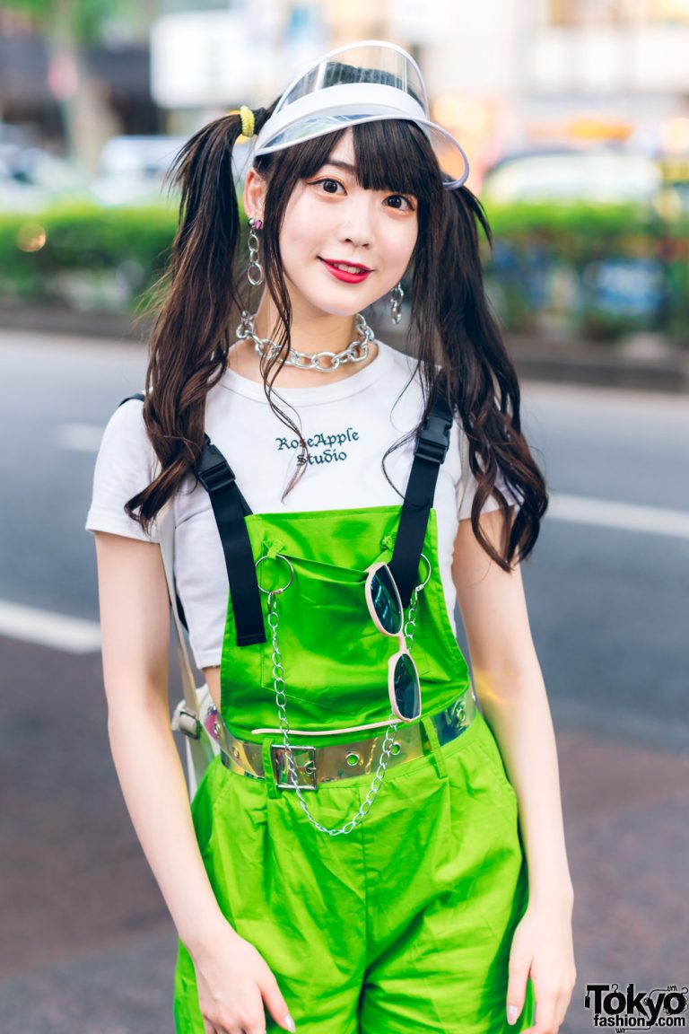 neon green overalls