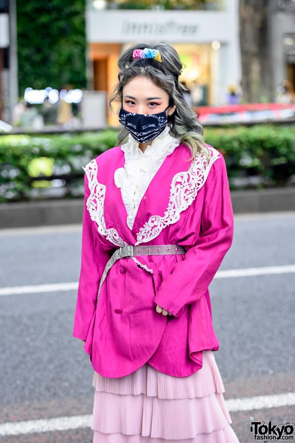 Harajuku Girl in Belted Blazer