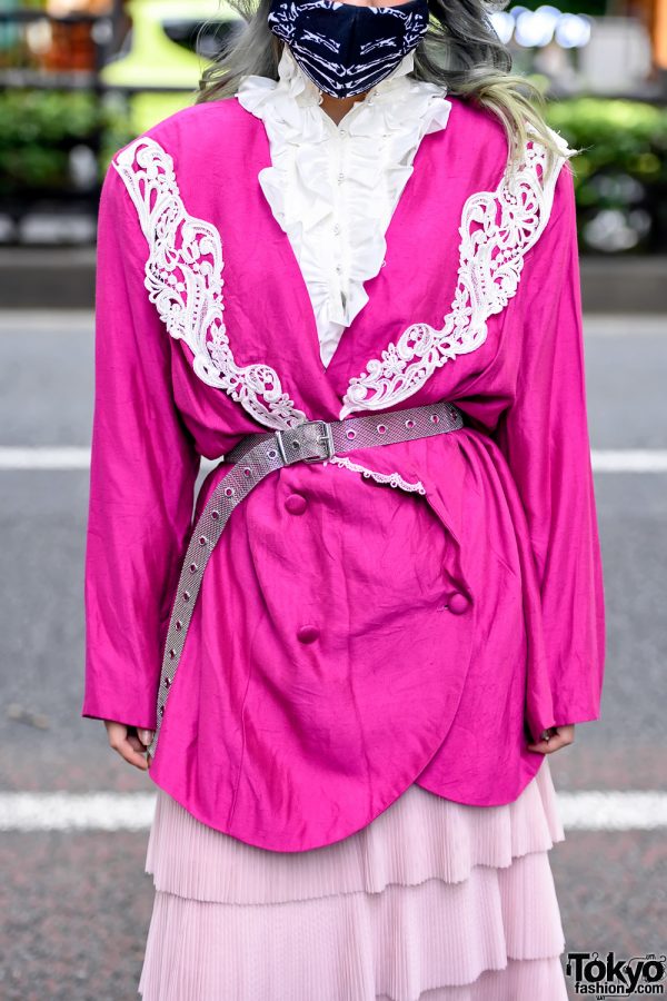 Belted Pink Blazer in Harajuku