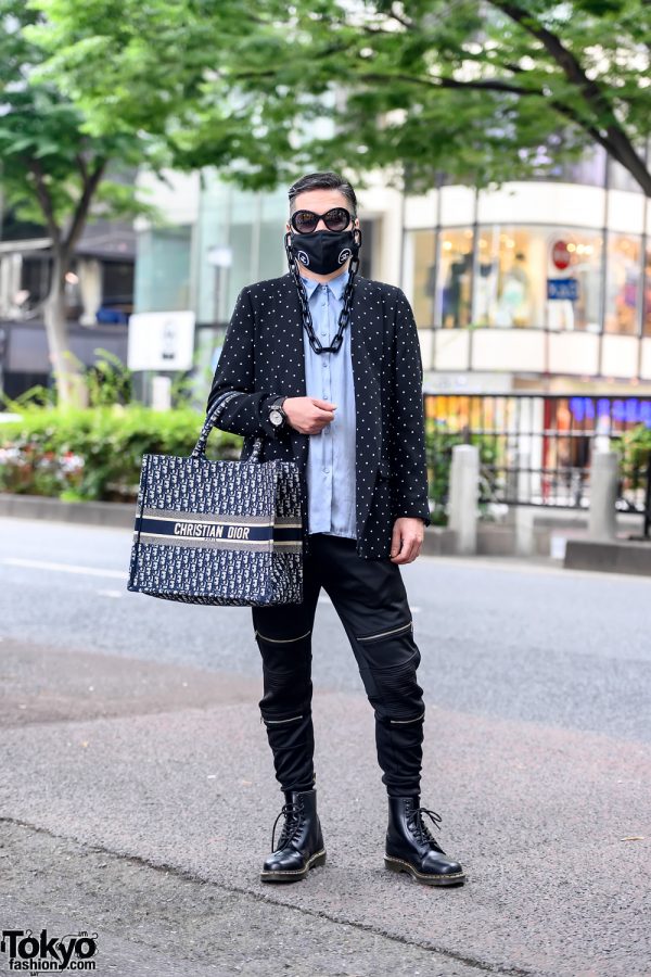 Japanese Stylist in Chanel Logo Face Mask