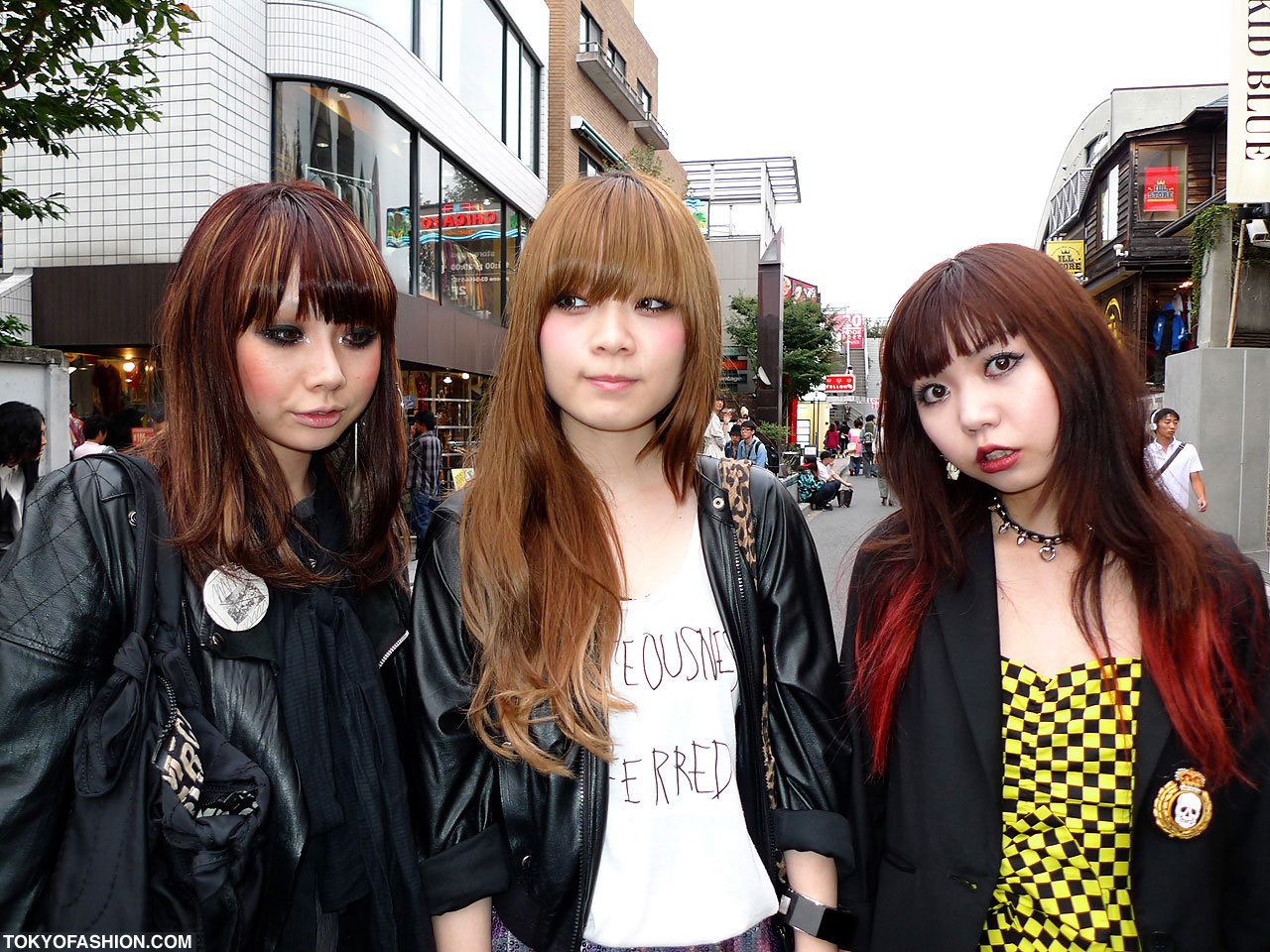 Three Japanese Girls With Cool Hair & Makeup – Tokyo Fashion